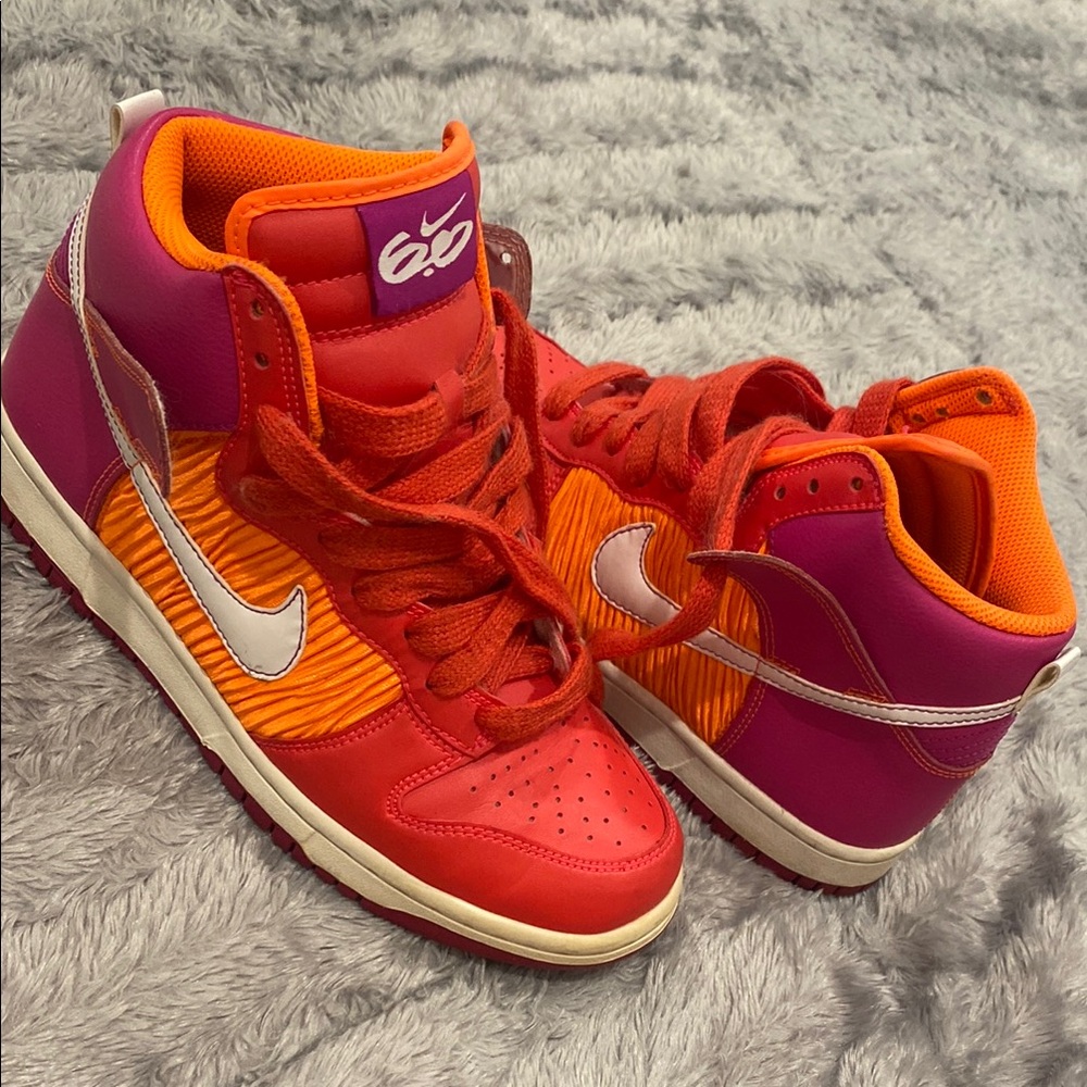 Nike Women's Red and Purple High-Top Sneakers